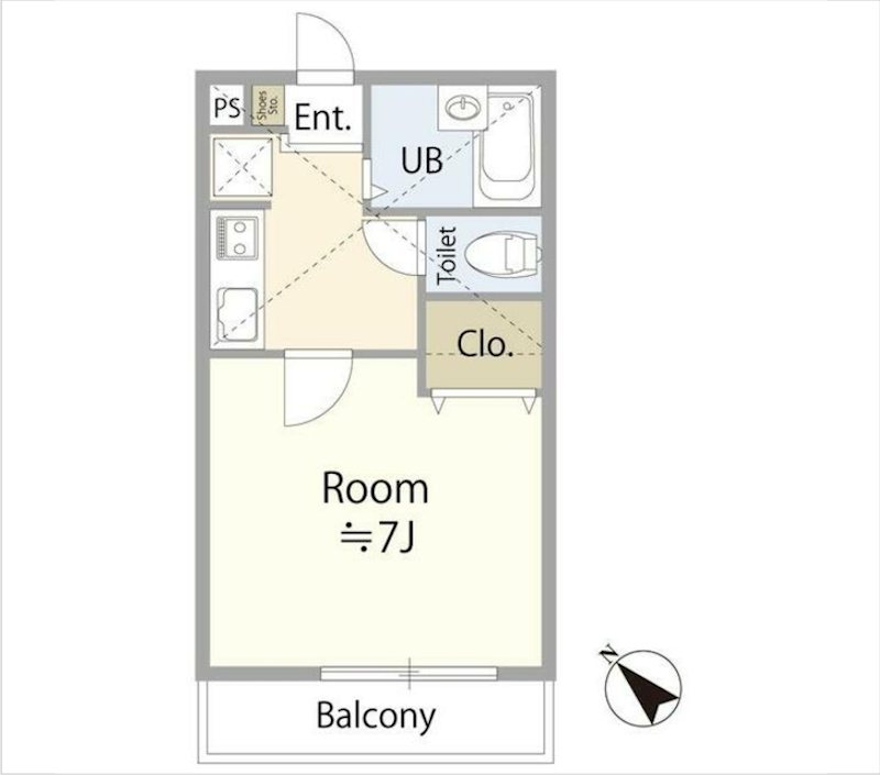 スタジオーネ参番館 101号室 間取り