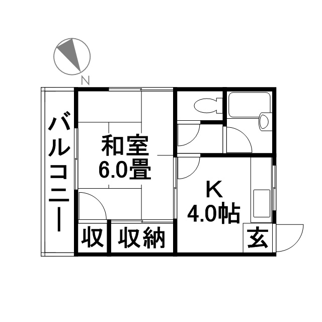 ハピネスタナカⅡ 208号室 間取り