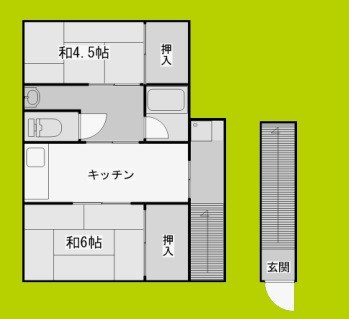 天下茶屋東2丁目貸家 間取り