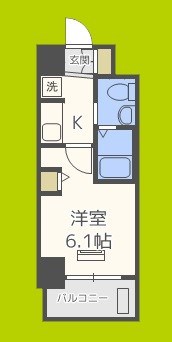 エステムコート難波WESTSIDEⅢドームシティ  間取り