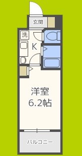 エステムコート四天王寺夕陽丘  間取り