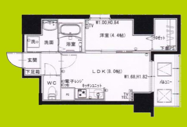 ローズコーポ堺筋本町 間取り