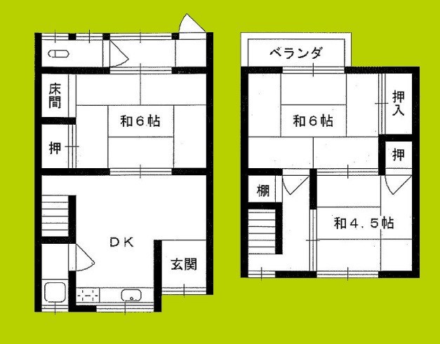 住道矢田1丁目テラスハウス 間取り
