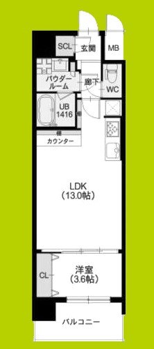 スプランディッド福島WEST 間取り図