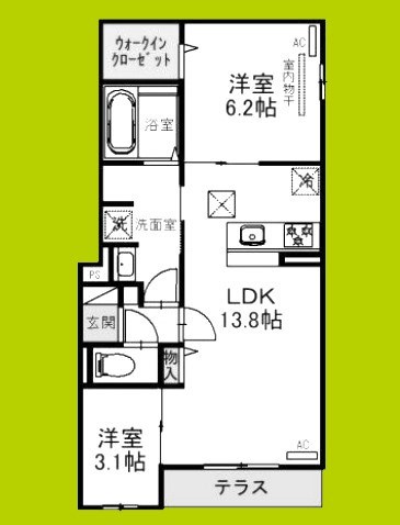 Clashist平野西West 間取り図