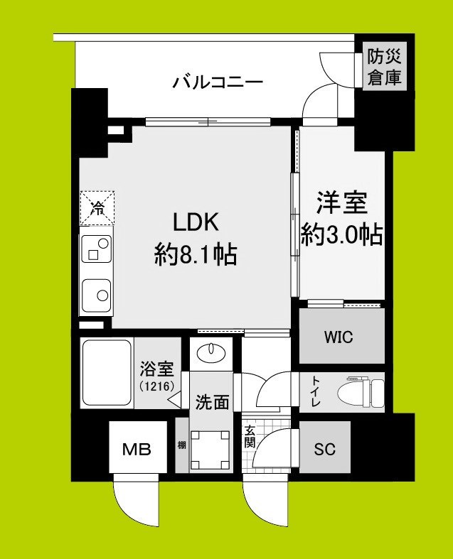 セレニテフラン難波 間取り図