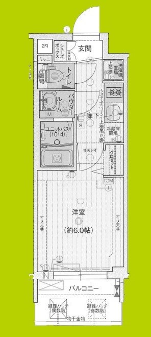 プレサンスOSAKA東成中本ハーヴィル 間取り