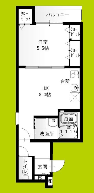 フジパレス西取石Ⅲ番館 間取り