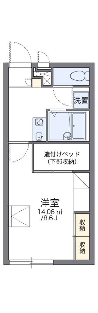 レオパレスハーレー　モリ 間取り