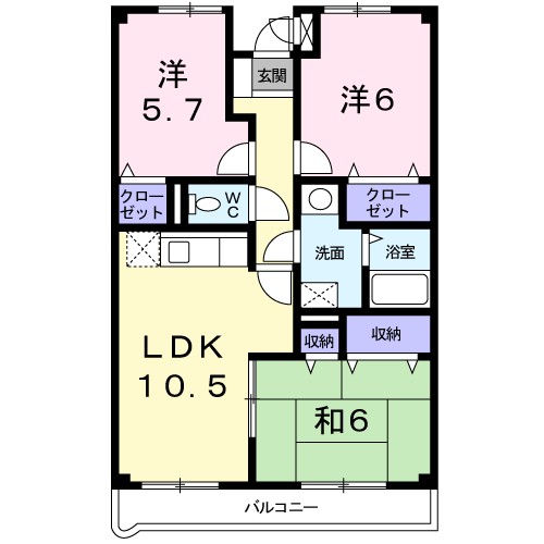 ラルジュウエスト 間取り