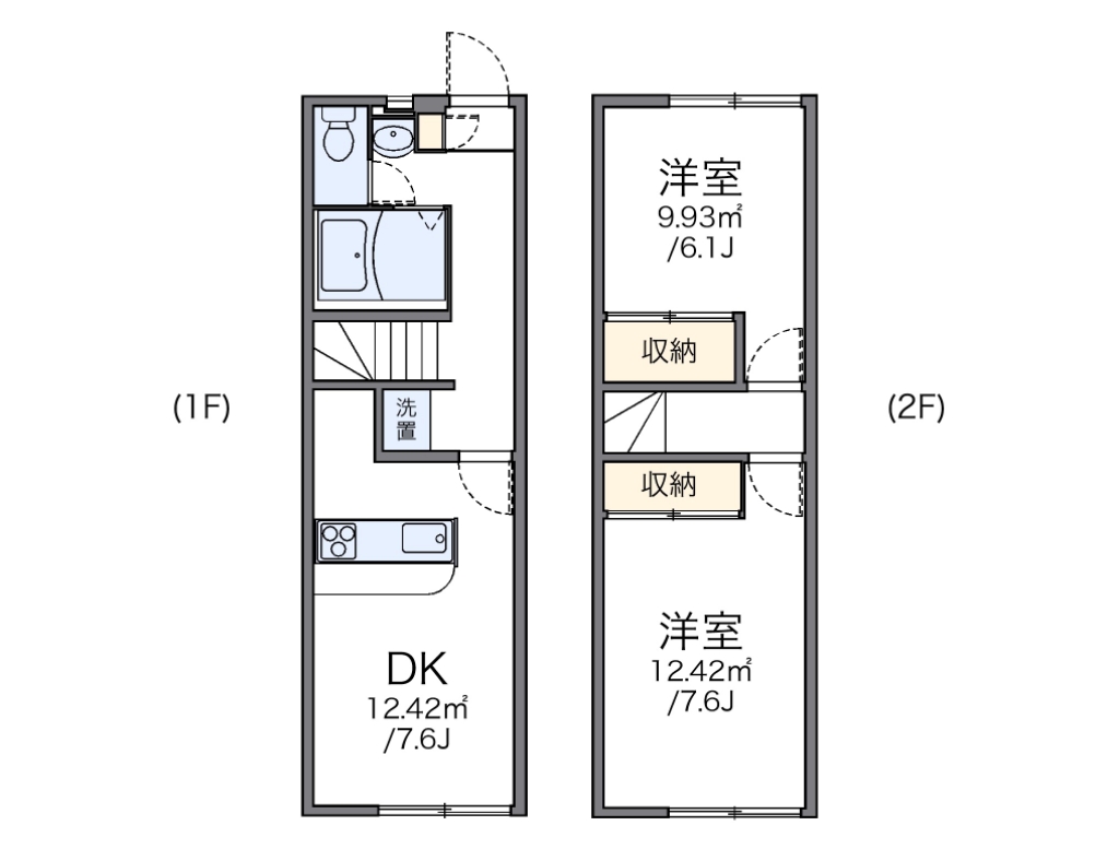 レオパレスＴｓｕｒｕｈａｒａ　２００１ 間取り