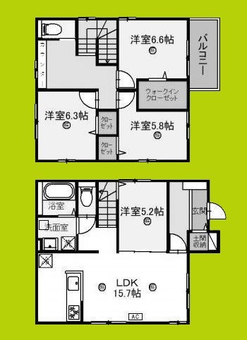 （仮称）D-ROOM上山手町　戸建　A棟 間取り