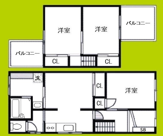 安田3丁目テラスハウス　 間取り