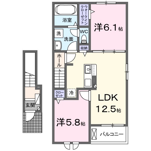 エルミタージュ泉ヶ丘２号館 間取り