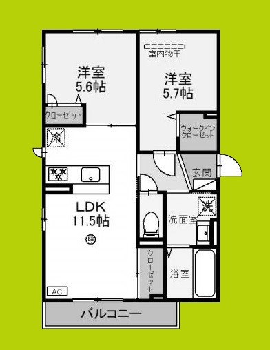 仮称D-ROOM新堂2丁目 間取り