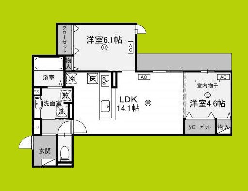 O-crest池田桃園 間取り