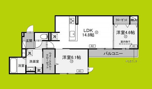 O-crest池田桃園 間取り
