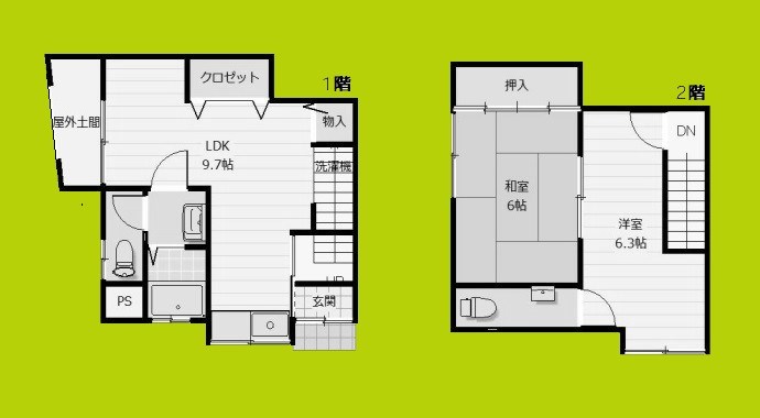 三津屋北１丁目 貸家 間取り