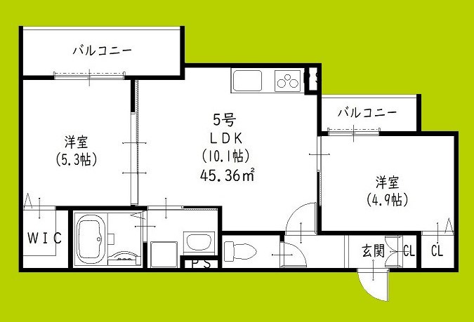 クリエオーレ私市山手 間取り
