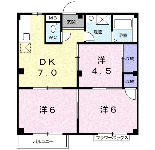 サンクレール・ヒラタＢ 間取り