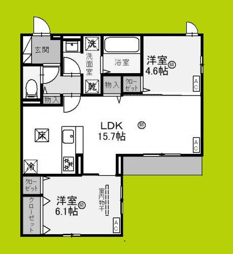 クラシスト甲子園一番町Ⅰ 間取り図