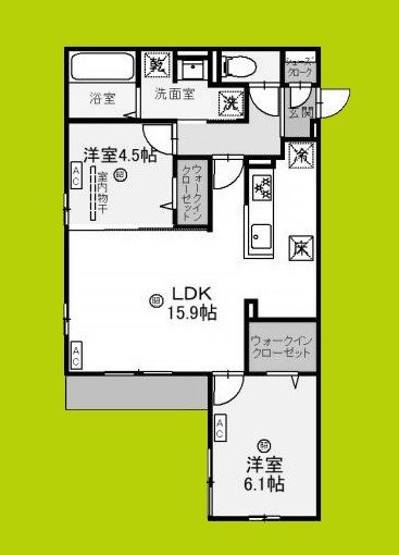 クラシスト甲子園一番町Ⅰ 間取り図