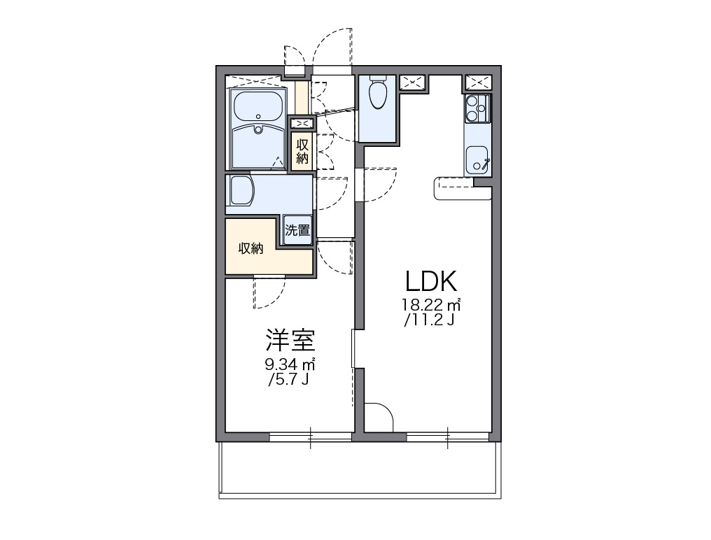 レオパレス大野芝Ⅱ 間取り