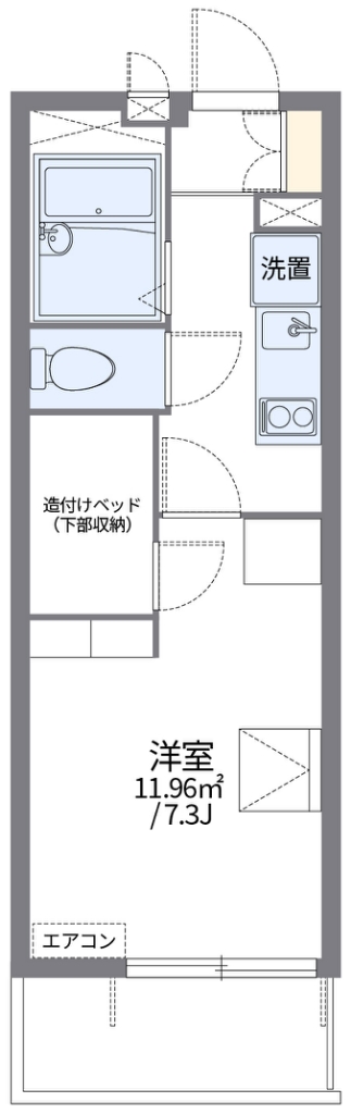 レオパレスシャンブル小林 間取り