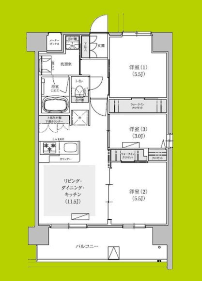 アーバネックス中崎町Ⅱ 間取り