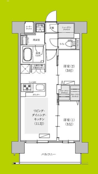 アーバネックス中崎町Ⅱ 間取り図