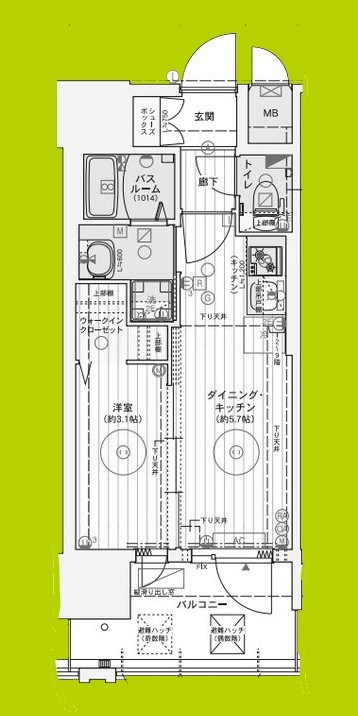 エステムコート大阪プリューム 間取り図