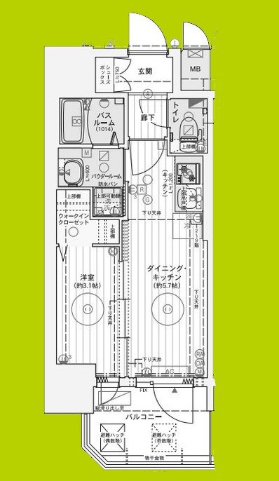 エステムコート大阪プリューム 間取り図