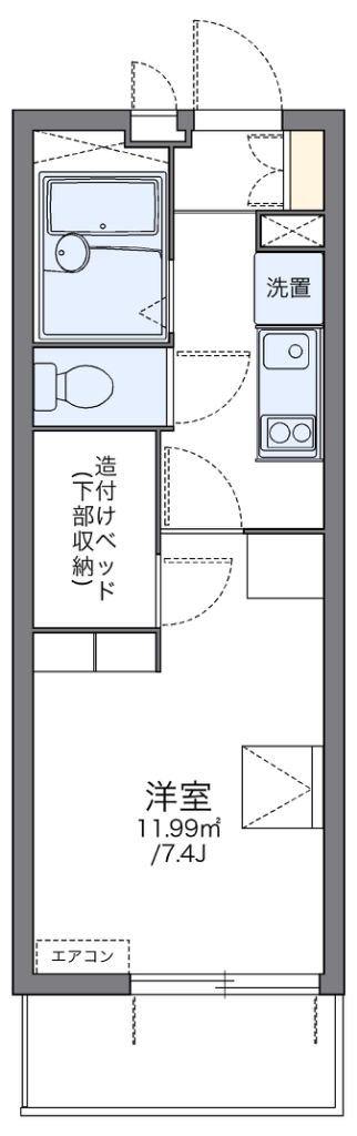レオパレスフォンターナ内本町 間取り