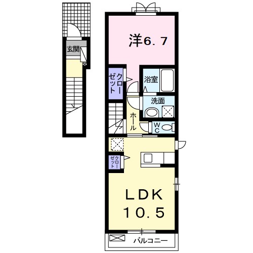 クレ－ル　シャンブル 間取り