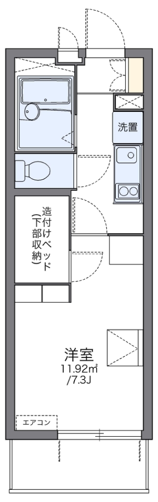 レオパレスフォンターナ内本町 間取り
