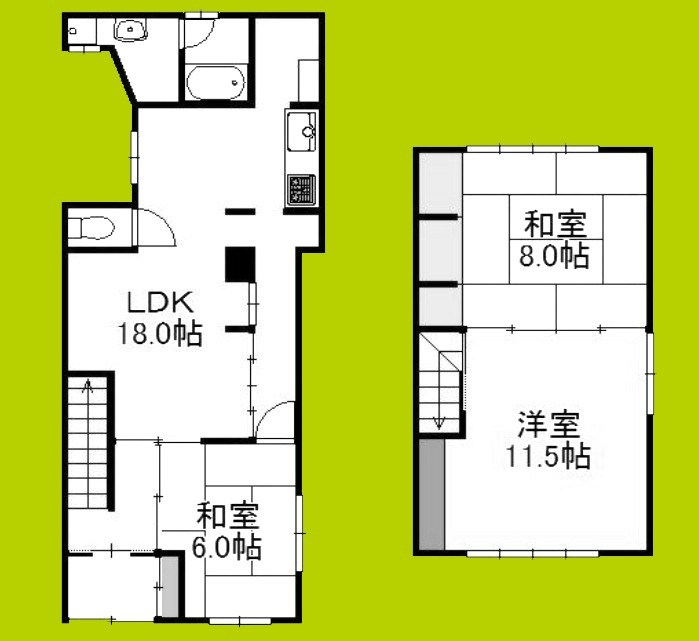 阪南町4丁目貸家 間取り