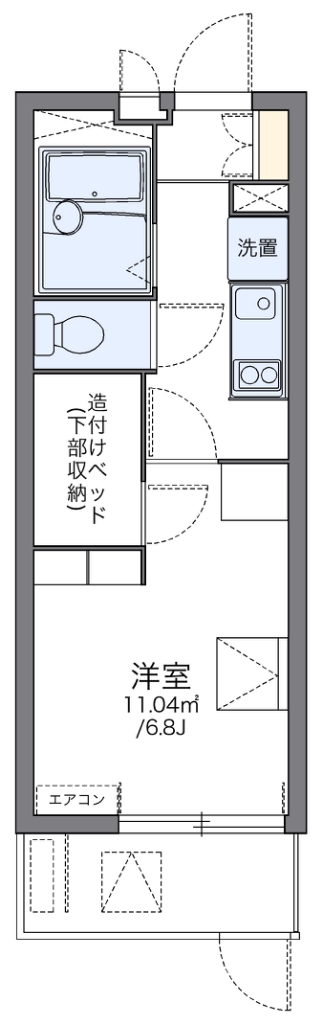 レオパレスポートサイド弁天 間取り