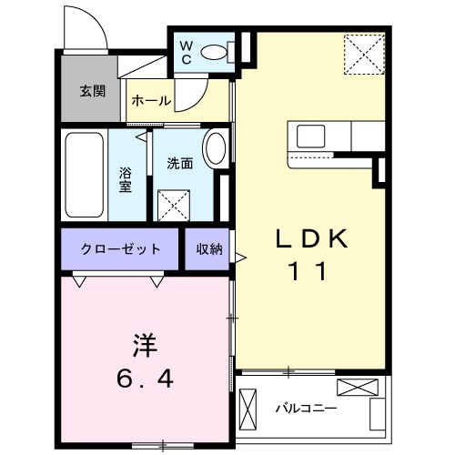 ゼクシー　桜ケ丘Ａ棟 間取り