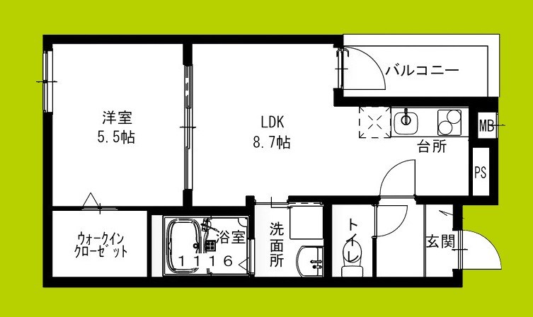 フジパレス春木駅北Ⅱ番館 間取り図