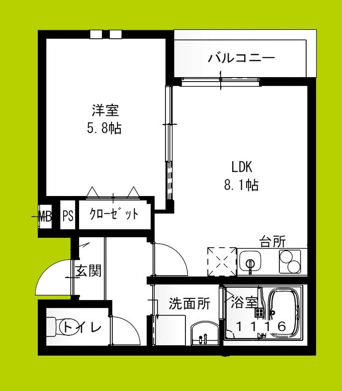 フジパレス春木駅北Ⅰ番館 間取り