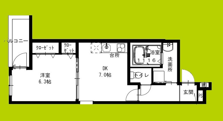 フジパレス春木駅北Ⅱ番館 間取り