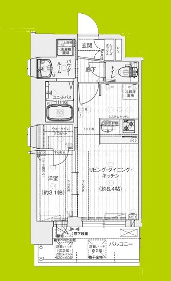 プレサンス東小橋エレディータ 間取り図