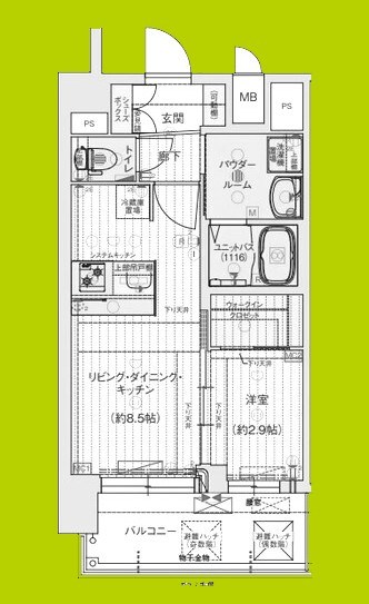 プレサンス東小橋エレディータ 間取り図