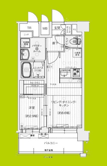 プレサンス東小橋エレディータ 間取り図
