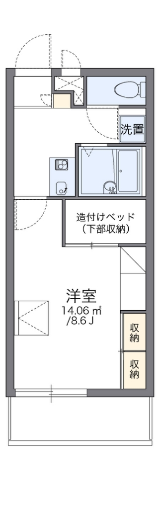 レオパレスセジュール和泉 間取り