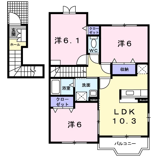 サニーグレイスＭ２号館 間取り