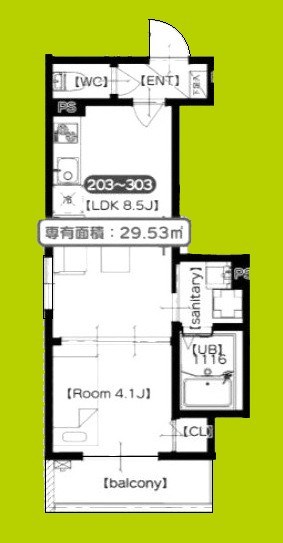 アパート鶏冠木 間取り図
