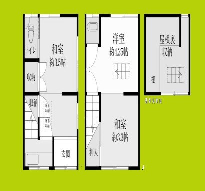 港区八幡屋2丁目テラスハウス 間取り