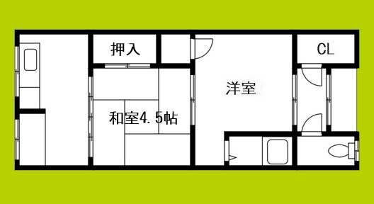 遠里小野88文化住宅 間取り
