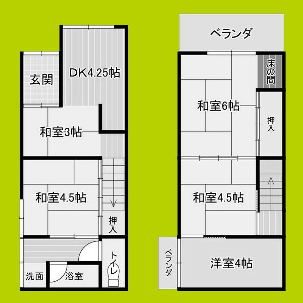 瓜破東森口貸家 間取り